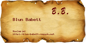 Blun Babett névjegykártya